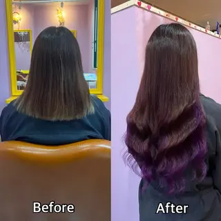 ロング シール＋ちび編み込み エクステ梅田🐨のヘアスタイル