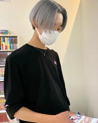 ミディアム メンズ カラー キッズ corazon ブリーチのヘアスタイル