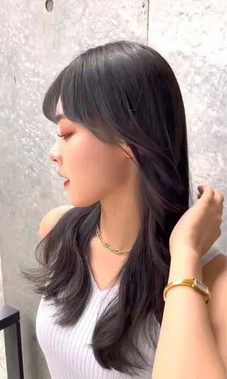 セミロング カラー 顔周り特化/韓国ヘア /レイヤー/吉野幸大のヘアスタイル