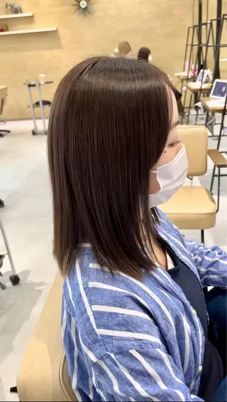 セミロング メンズバレイヤージュ 斉藤春のヘアスタイル