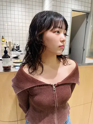 ミディアム パーマ 原宿パーマ kazuのヘアスタイル