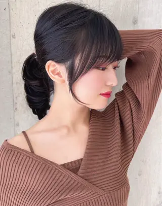 セミロング レイヤー/顔まわり 縮毛矯正/月城宏清のヘアスタイル