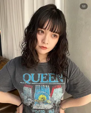 ミディアム パーマ ミウラ サクラコのヘアスタイル