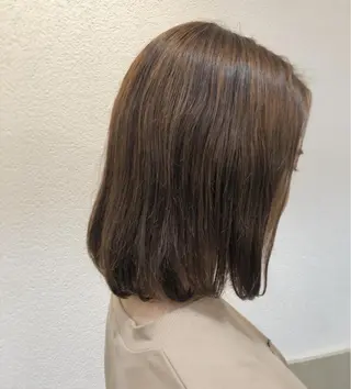 ミディアム カラー パーマ MOLLA 浅香山店所属・谷口ゆめ/縮毛矯正/ 大人女子/眉ワックスのヘアスタイル