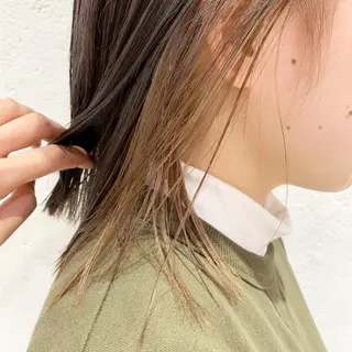 ミディアム カラー ヘアアレンジ 🫧透明感カラー/ ボブ/小笠原汐海🪽のヘアスタイル