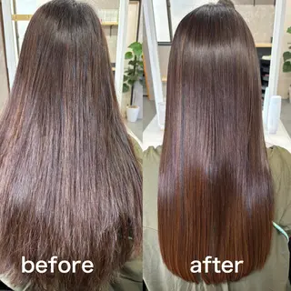 ロング かがみはやと 髪質改善/縮毛矯正のヘアスタイル