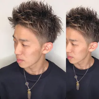 ショート カラー メンズ メンズヘア特化 崎田 成人のヘアスタイル