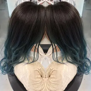 セミロング カラー 大久保 隆蔵のヘアスタイル