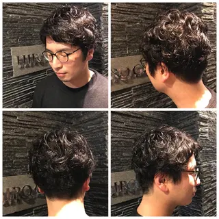 ミディアム 岡部 迅のヘアスタイル