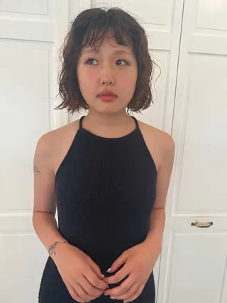 パーマ ブリーチカラー🎀 韓国風/寺門美優のヘアスタイル