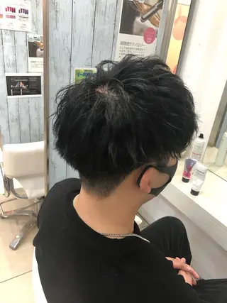 ショート パーマ メンズ 髪質改善× ハイライト溝江のヘアスタイル