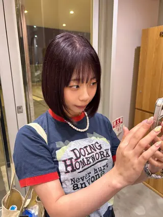 ミディアム カラー 透明感/ベージュ /kazui🐈のヘアスタイル