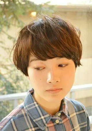 ショート カラー パーマ 小顔ショート✁ ⁂Yukari⁂のヘアスタイル