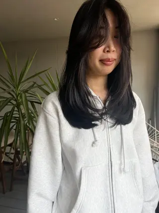 ロング 海外風カーテンバング Mao広尾美容室のヘアスタイル