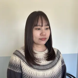 セミロング カラー 艶カラー/岡崎 /おかもとななのヘアスタイル