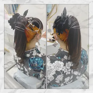 ロング ヘアアレンジ ヘアセット/着付け 𓇼 松本 夏美𓇼のヘアスタイル