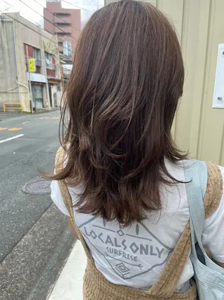 セミロング カラー ケアブリーチ /髪質 改善/古橋圭史郎のヘアスタイル