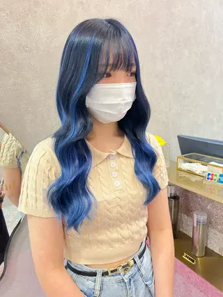 ロング カラー ヘアアレンジ ARIA💎縮毛矯正 ブリーチ💎複雑履歴のヘアスタイル