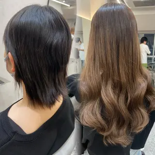 ロング カラー 新宿/韓国ヘア 中明度カラー/かやのヘアスタイル