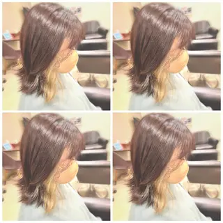 ミディアム カラー 心斎橋バレイヤージュ 小林勝貴のヘアスタイル