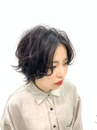 ショート 縮毛矯正/白髪ぼかし ショートボブ/鈴木のヘアスタイル