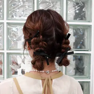 ミディアム ヘアアレンジ 🌐サトウ リョウ🌐のヘアスタイル