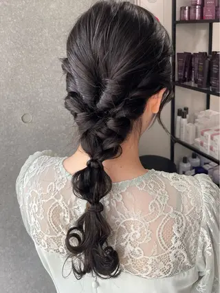 セミロング ヘアアレンジ メンズモテパーマ💙 fuwaのヘアスタイル