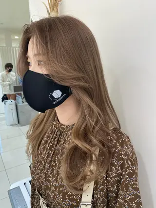 ロング カラー ヘアアレンジ 💎耳ツボジュエリー ×銀座美容室💎のヘアスタイル