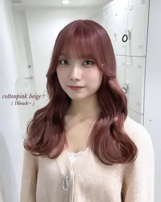 ロング カラー 盛れる暖色🎀ガーリ ーヘア🎀きっかのヘアスタイル