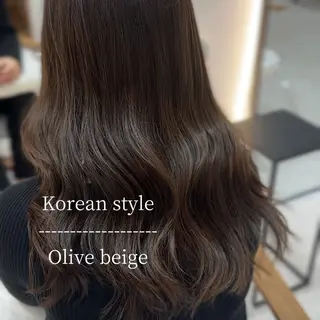 ロング 韓国ヘア/艶髪ロング グレージュ/kanaのヘアスタイル