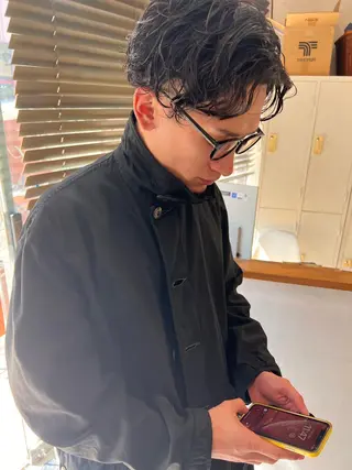 ショート パーマ ハイトーンカラー✨ 永井大貴のヘアスタイル