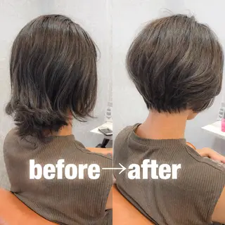 ショート 艶カラー/フェイス レイヤー/たむのヘアスタイル