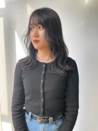 セミロング カラー ヘアアレンジ 🎀taro ブリーチなしカラーのヘアスタイル