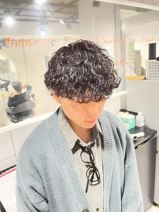 ショート カラー パーマ ヘアアレンジ メンズ アイブロウ スパイキー/フェザー /波巻き/かいとのヘアスタイル