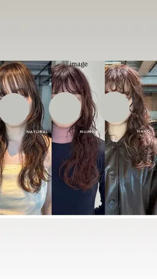 ロング パーマ ハイライトデザイン 特化/表参道/みづきのヘアスタイル