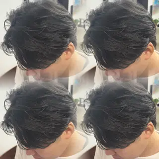 ミディアム メンズ 焼津メンズパーマ特化 大石雄生のヘアスタイル