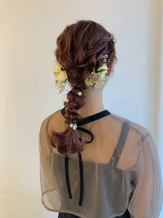 ヘアアレンジ moeka レイヤー /艶カラー/韓国のヘアスタイル