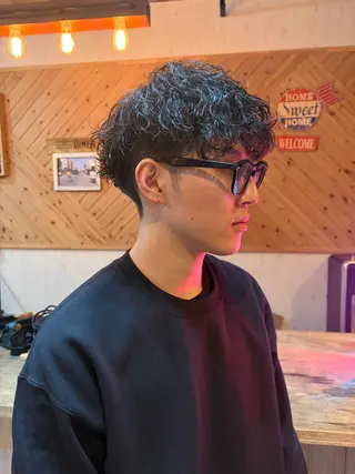 ショート パーマ メンズ KENSHIN パーマモデル募集のヘアスタイル