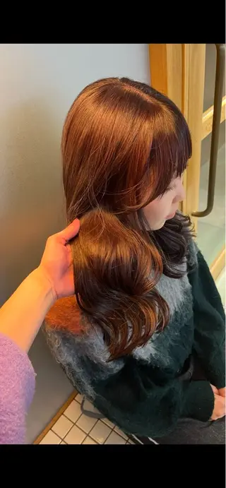 ロング 絶対綺麗な暖色カラー 🎯あります✨増渕✨のヘアスタイル