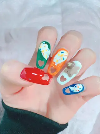 ロング カラー ネイル KIREIE NAILSのネイルデザイン