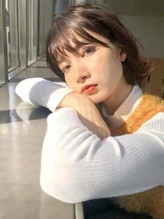 ミディアム 結べるレイヤーボブ くびれLady表参道のヘアスタイル