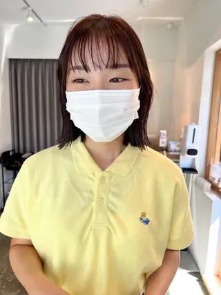 ミディアム カラー ミディアムパーマ /癖毛パーマのヘアスタイル