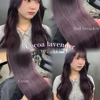 ロング カラー 暗髪🩶ラベンダー/ ブルー/ユウナ🤍のヘアスタイル