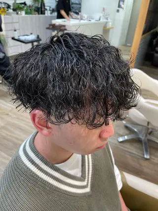 ミディアム パーマ メンズ メンズパーマ 北原寿樹のヘアスタイル