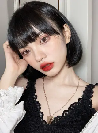 ショート カラー ヘアアレンジ ‎🤍韓国ボブ/ 縮毛矯正🪽‪ひかりのヘアスタイル