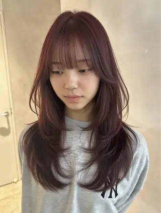 ロング カラー レイヤー/艶カラー 三好悠生のヘアスタイル