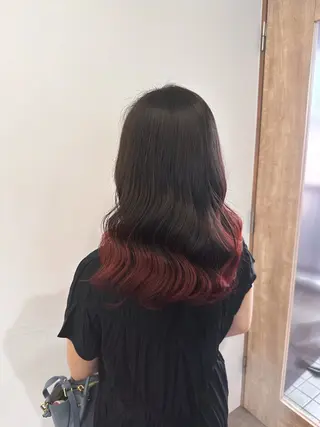 セミロング ブリーチ/ニュアンス パーマ/hinaのヘアスタイル