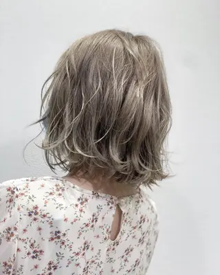 ミディアム 💎大人ハイライト 💎上杉一也💎のヘアスタイル