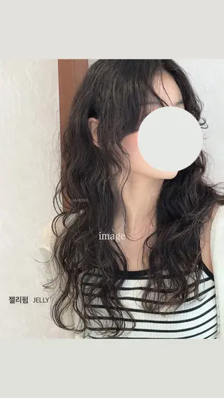 ロング パーマ ハイライトデザイン 特化/表参道/みづきのヘアスタイル