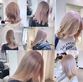 セミロング カラー 🎗 💖井上 竜 ブリーチ指名No.1のヘアスタイル